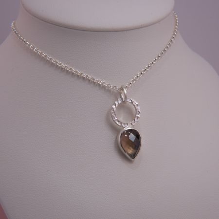 Rauchquarz Anhänger mit Erbskette